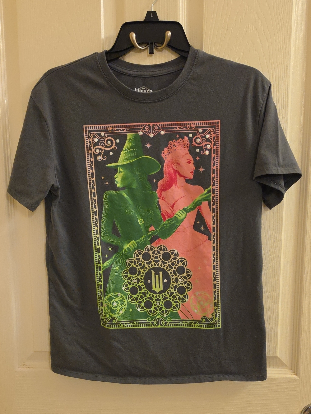 Wicked Graphic Crewneck T-Shirt with Green & Pink Print